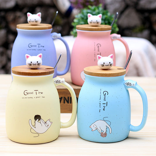 Cute and Cozy Mug: Keep Your Tea Warm with Our Kitten Ceramic Cup with Lid